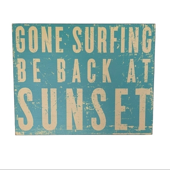 Other - Gone Surfing Wooden Wall Hanging 11 x 14